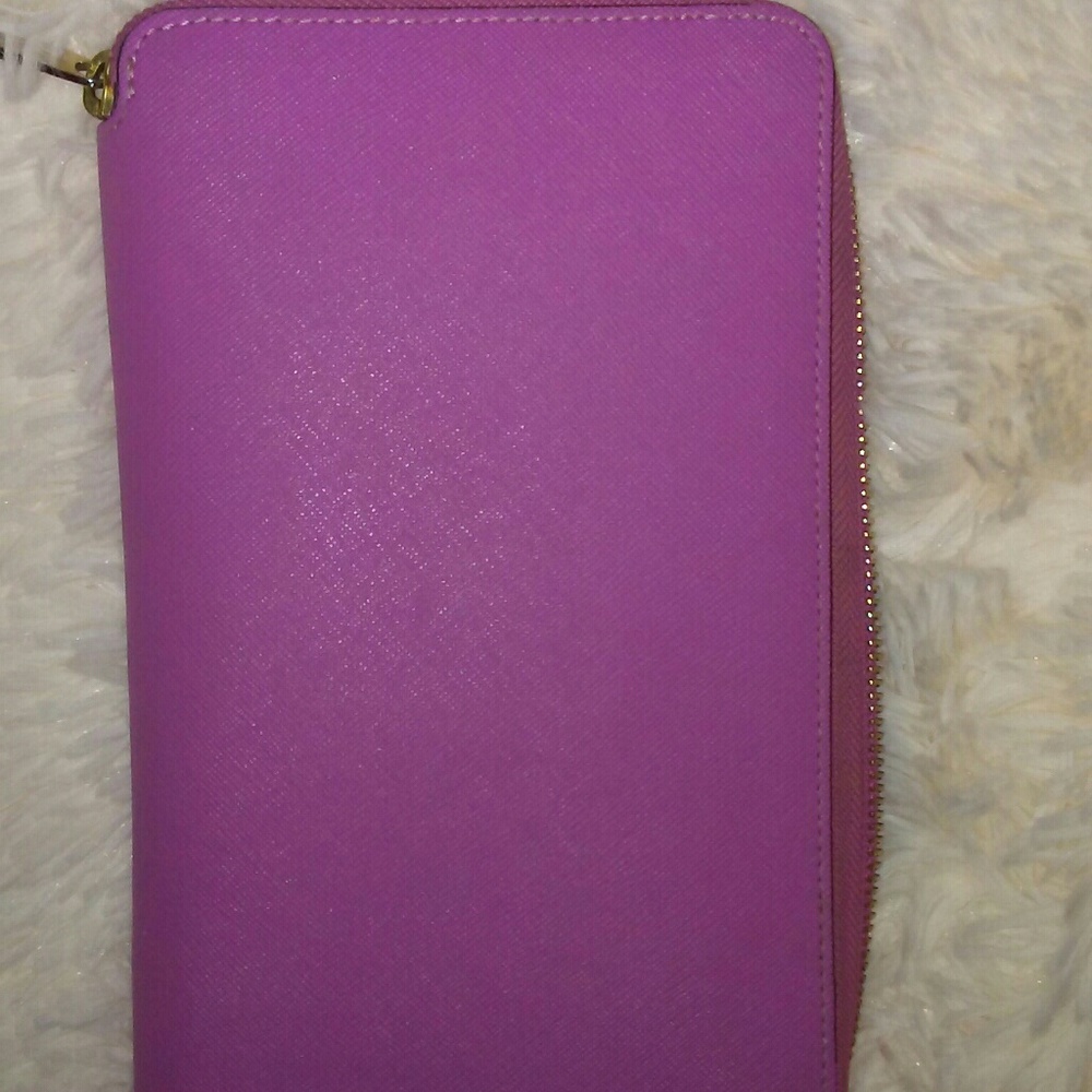 Henri Bendel Purple Wallet with Gold Accents - Picture 7 of 8